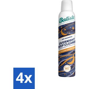 Batiste - Overnight Deep Cleanse - Droogshampoo - Diep Reinigend - Frisser Haar Bij Het Wakker Worden - 200ml - Voordeelverpakking - 4 stuks