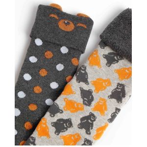 Admas Warm Hug Antislipsokken Dames Heidegrijs