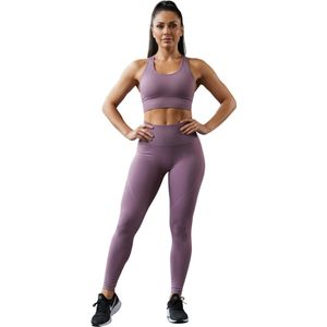Norfolk - Gymset - Sportlegging - Sport BH - Naadloos Fitnesskleding Set - High Waist - Vochtafvoerend - Small - Lila - Erica Legging BH Set