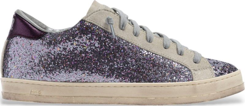 P448 - F25JOHN153 - Trainers - Lila - Leer - Plat - Veters - Casual