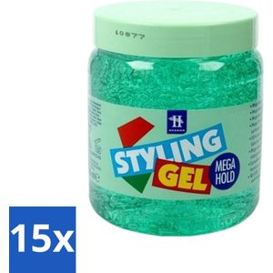 15 x Hegron - Styling Gel - Megahold - Sterke Fixatie - 150 ml - Haarstyling - Haarverzorging