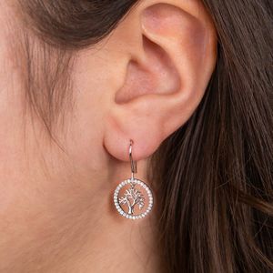 Engelsrufer - Oorbellen - 925 Zilver - Levensboom - Met Zirkonia
