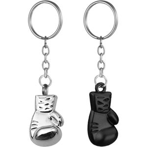 2 keychains with boxing gloves, metal keychain, creative