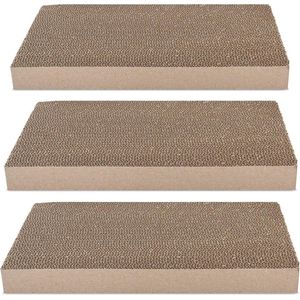 Krabmat Set x3 - Smalle Krabplanken van Karton - 43 x 24 x 4 cm - Voor Kleine en Grote Katten