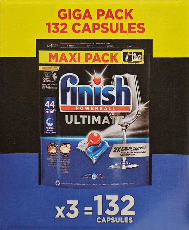 Finish - Powerball Ultimate - Vaatwascapsules - 132 stuks - Activelift-technologie