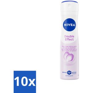 10 x NIVEA Deodorant Spray Double Effect 150 ml - NIVEA Deodorant Spray - 24 Uur Bescherming - Anti-transpirant - Okselhuid Verzorging - Scheren Vergemakkelijking