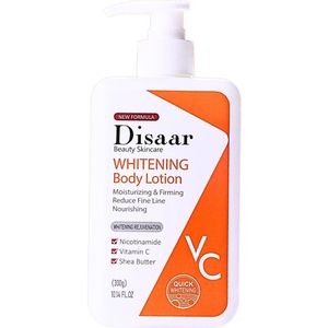 Disaar Whitening Bodylotion met Vitamine C, Niacinamide en Shea Butter – Hydraterend, Verstevigend en Verhelderend voor Droge Huid