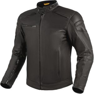 Zwart Motorjack voor Heren - Beschermend en Van Leer, Zomerjack XL