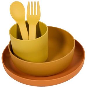 Bo Jungle - CPLA Eet Set Baby - Kinderservies - Kraamcadeau - Bestek - Beker - Bord - 5 stuks - Milieu verantwoordelijk - Ecologisch - Vaatwasbestendig en magnetronbestendig - Eco-responsable CPLA Tableware Set Terracotta