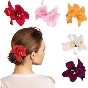 5 stuks Boheemse bloemen haarclips - Tropische bloemen vakantie-accessoires voor kust bruiloft feest - Hawaiiaanse strand bloem haarspelden voor vrouwen en meisjes