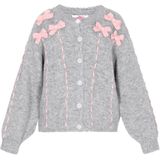 MYMO - Gebreid Vest - Grijs Gemêleerd - Lichtroze