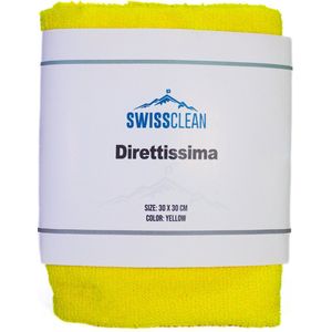 Swiss Clean | Direttissima | Universele microvezel doek | Hoge kwaliteit | 30x30 cm | Kleur: geel | Extra zacht | Doek | Exterior en Interieur clean | Auto wassen | Reinigen auto | Cleaning | Auto wassen | Car cleaning