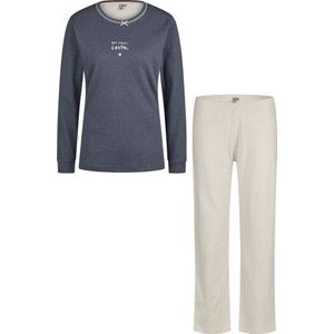 By Louise - Winter Pyjama Set - Blauw - Dames - Lange Pyjamabroek en Shirt met Lange Mouwen