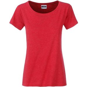 James and Nicholson Dames/dames Basic Organic Katoenen T-Shirt (Karmijnrood Melange)