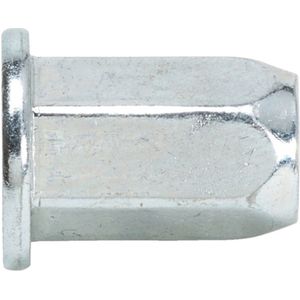 Wurth - Staal verzinkt met platte kop met zeskant. schacht - Blindklinkmoer zeskantschacht platkop - x 100 st - Sleutelwijdte 7 mm