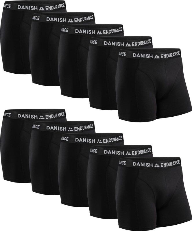 DANISH ENDURANCE - Boxershorts - Zwart - 10-Pack - Katoenen Ondergoed