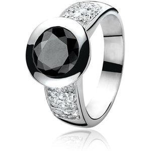 ZINZI zilveren ring zwart ZIR213Z