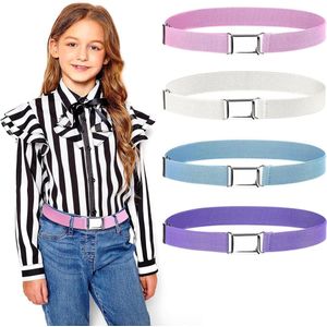 Verstelbare elastische kinderriem voor jongens en meisjes - set van 4 stuks