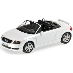The 1:43 Diecast Modelcar of the Audi TT Roadster of 2000 in White. This scalemodel is limited by 144pcs.The manufacturer is Minichamps.This model is only online available.