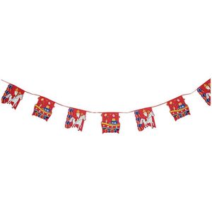 Vlaggenlijn Sinterklaas - Rood / Multicolor - Kunststof - 6 Meter - Pakjesavond - Pieten - Vlag -  sinterklaas decoratie / versiering - Sinterklaas Slinger