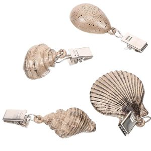 4 stuks tafelkleed-hangerclip compact tafelgewichten schelpen picknicktafelhoezen clips gordijnen geschilderd zinklegering accessoires