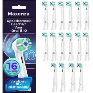 Maxenza - Opzetborstels - Wit - Geschikt voor Oral B iO - 16 Stuks