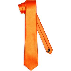 Ladeheid Smal Stropdas - Stropdassen voor heren - Lengte: 150 cm, Breedte: 8 cm - Oranje - LA-EA-TMS-8