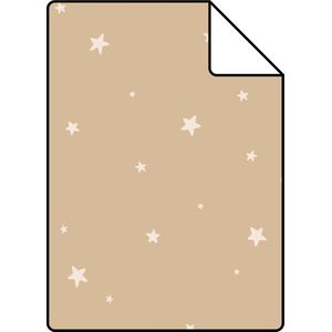 Proefstaal ESTAhome behang sterretjes beige - 26,5 x 21 cm - 139687-S