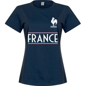 Frankrijk Dames Team T-Shirt - Navy - XXL