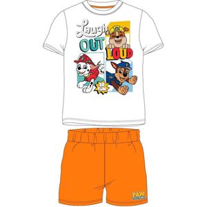 Paw Patrol Shortama/pyjama Wit/Oranje Maat 128