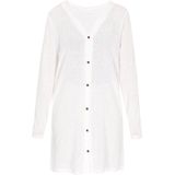 Usha - Gebreid Vest - Wit - V-hals - Lange Mouwen