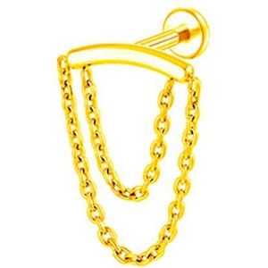 Piercing titanium luxe hanger dubbele ketting - goud