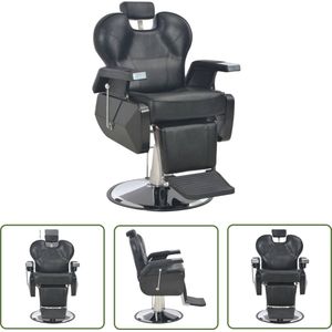 The Living Store Kappersstoel - Zwart - 72 x 68 x 98 cm - Draaibaar - Verstelbare rugleuning en hoofdsteun