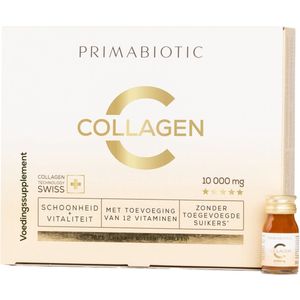 Collageen Drink 10000 mg – Primabiotic Collagen met 12 Vitamines – Voor Huid, Haar & Gewrichten – 30 Flesjes x 30 ml – 95% Opname