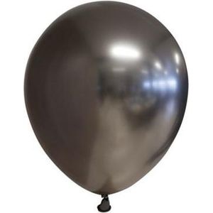 Grijze ballonnen chroom 13cm | 100 stuks
