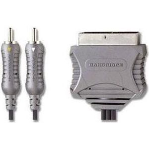 Bandridge VL7552 video kabel adapter 1,5 m SCART (21-pin) 2 x RCA Grijs