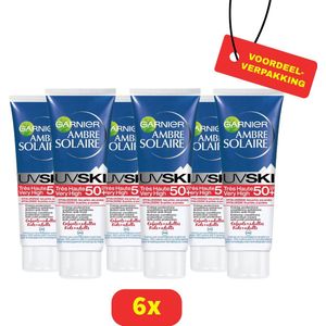Garnier Ambre Solaire UV Ski Zonnebrandcrème SPF 50 - 6 x 30 ml Voordeelverpakking