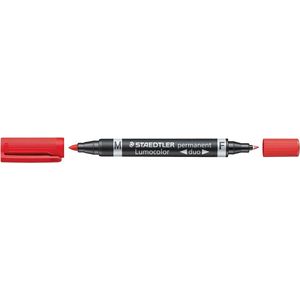 Staedtler Permanent marker - Lumocolor Duo - dubbele punt 0.6mm + 1.5mm - Rood