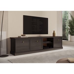 Meubella - TV-Meubel Leroy - Zwart eiken - 206 cm