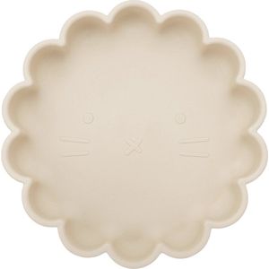 Dutsi - Welpje Serie - Siliconen Babybord met Leeuwen Ontwerp - 18 cm - Licht Beige