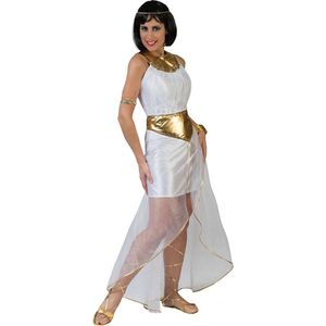 Funny Fashion - Griekse & Romeinse Oudheid Kostuum - Aresta Romein - Vrouw - Wit / Beige, Goud - Maat 36-38 - Carnavalskleding - Verkleedkleding
