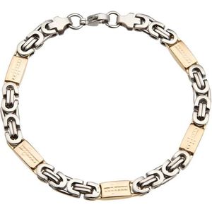 Bicolor Stalen Konings Armband RVS