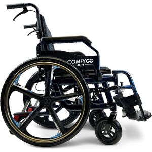 COMFYGO - X-1 SE - Handbewogen Rolstoel - Blauw - Lichtgewicht - Opvouwbaar