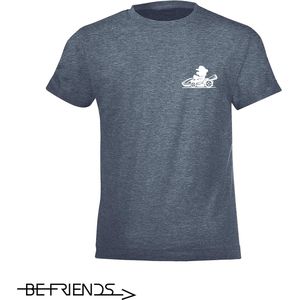 Be Friends T-Shirt - Mario - Vrouwen - Denim - Maat S