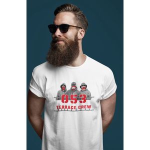 053 Terrace Crew T-Shirt – Trots van Enschede - Unisex Wit Maat S