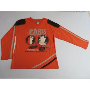 T shirt met lange mouwen - Jongens - Oranje - Paris - 6 jaar 116