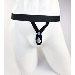 BamBella® Sexy Lingerie Heren S/M- Zwart mannen ondergoed open kruis cock ring slip strap short