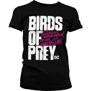 DC Comics Harley Quinn Dames Tshirt -S- Birds Of Prey - Logo Zwart