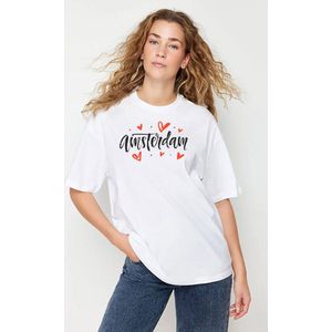 Casual Meisjes - oversize t-shirts - Street Kleding - jonge vrouwen Streetwear - HEREN - DAMES - uniseks Dameskleding - Trendy Modern 100% Katoenen - S