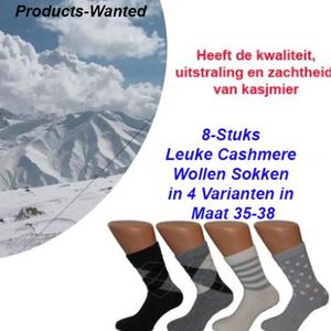 8-Pack Echte Cashmere Wollen Sokken in 4 Varianten | Maat 35-38